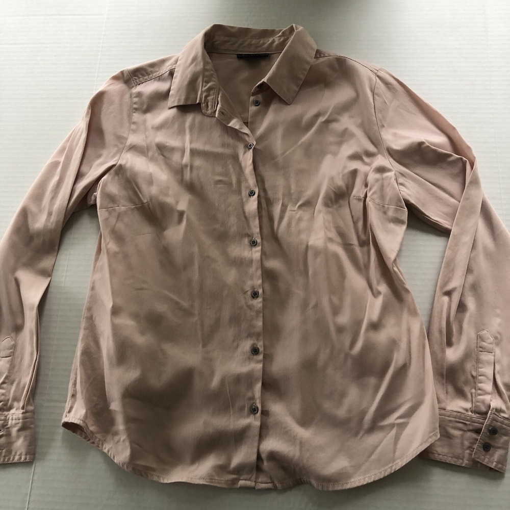 Metaphor Pink Button Up Long Sleeve Blouse Women's Sz L A3830